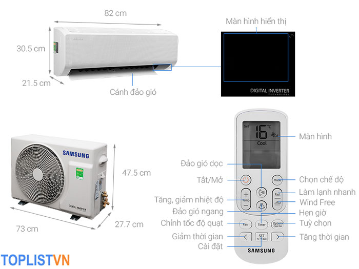 Máy lạnh Samsung Wind-Free Inverter 1 HP AR10TYGCDWKNSV