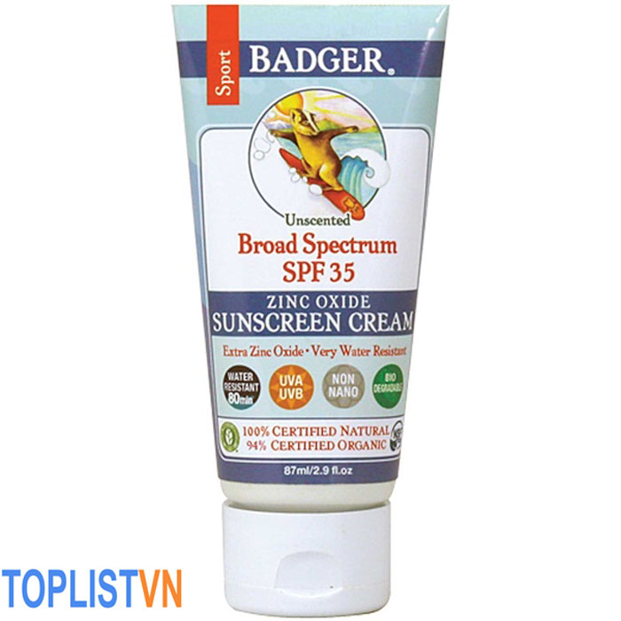 Kem chống nắng vật lý Badger Sport Sunscreen SPF 35